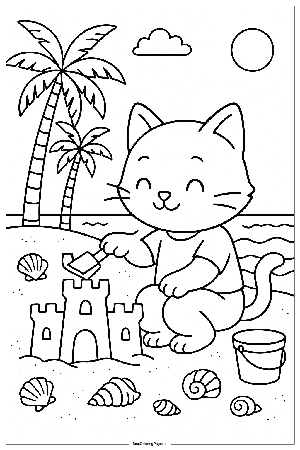 Cat at the beach 1
