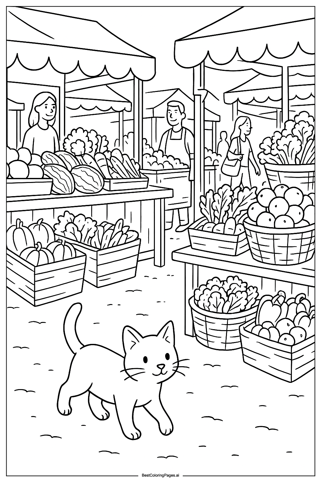 Cat at the marketplace 1
