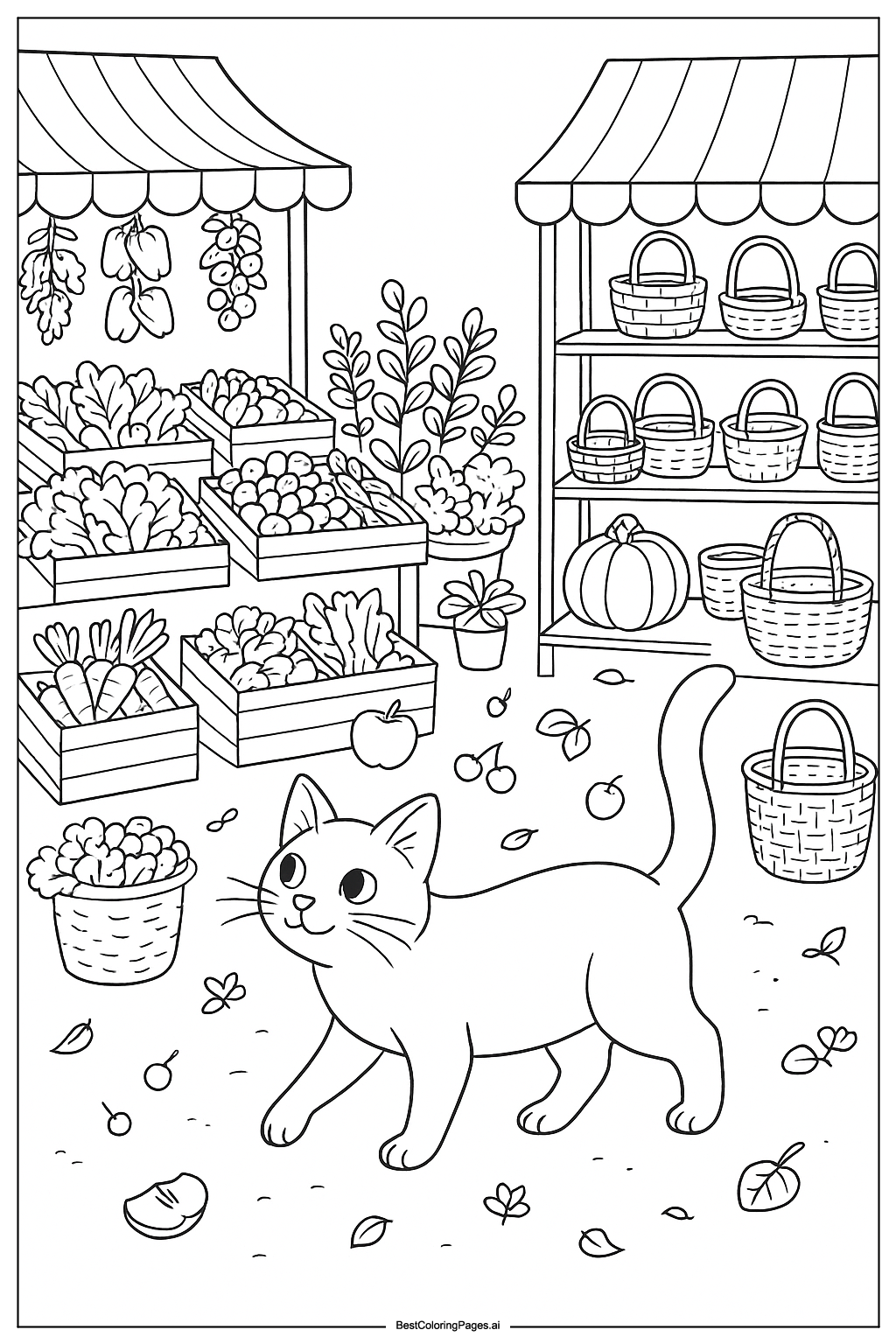 Cat at the marketplace