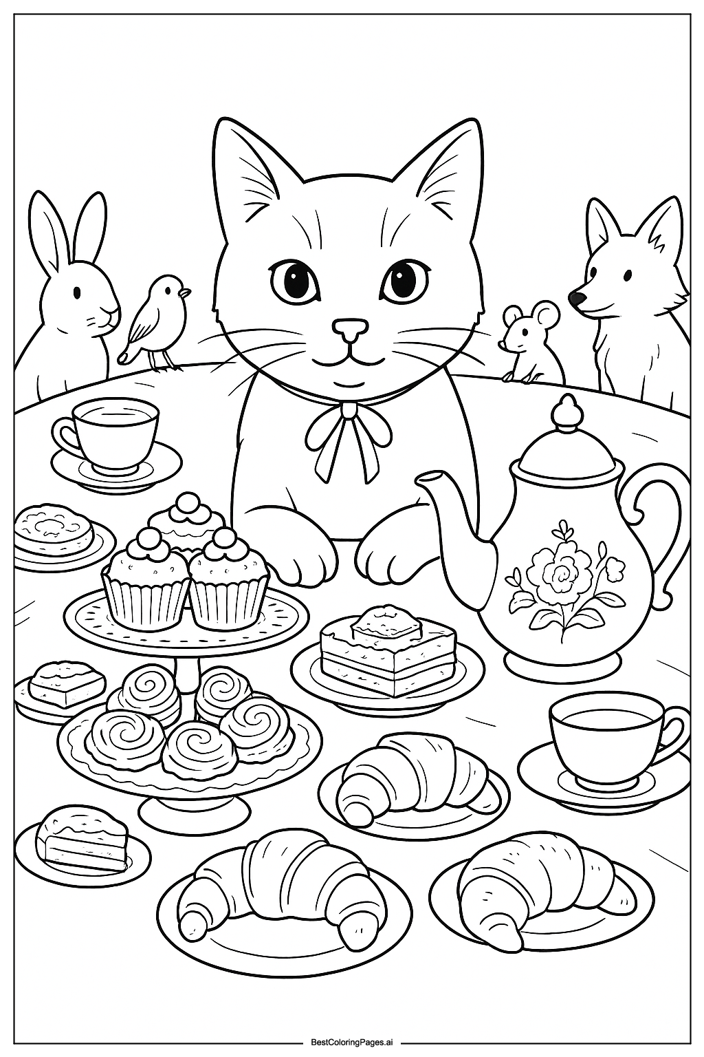 Cat at the tea party