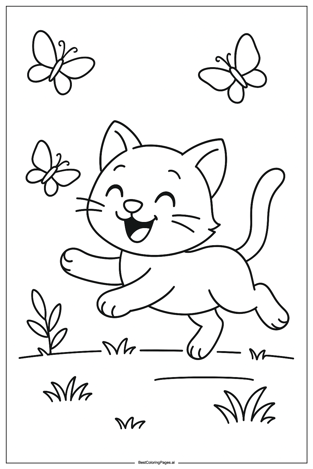 Cat chasing butterflies 2
