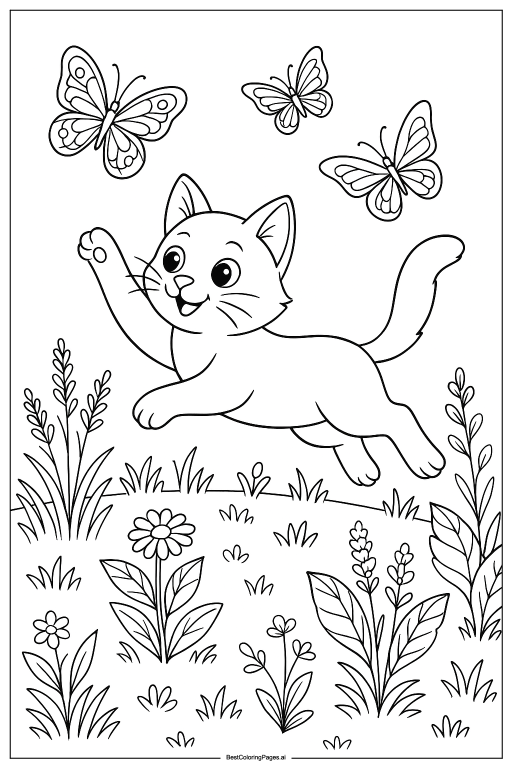 Cat chasing butterflies 3