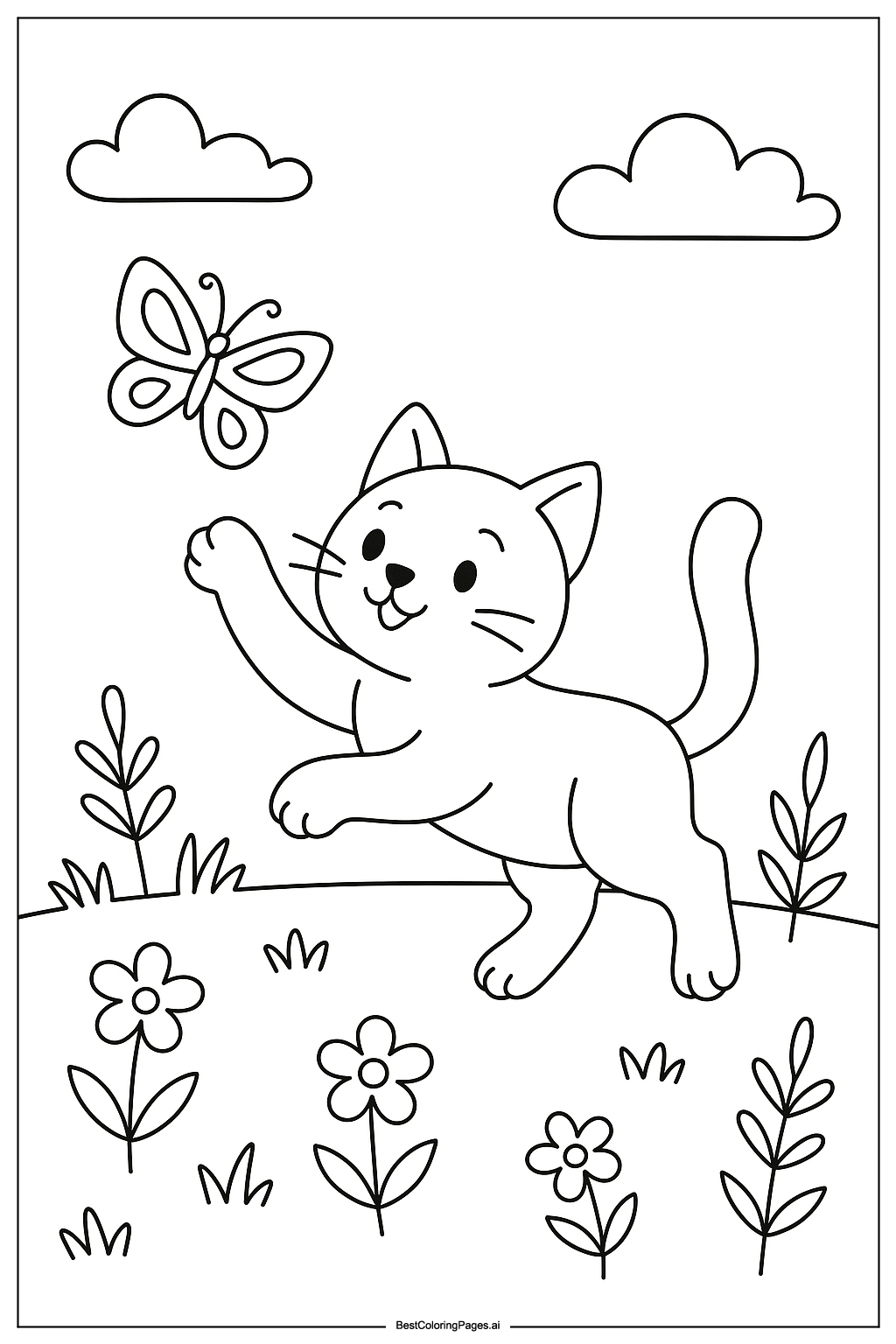 Cat chasing butterfly 1
