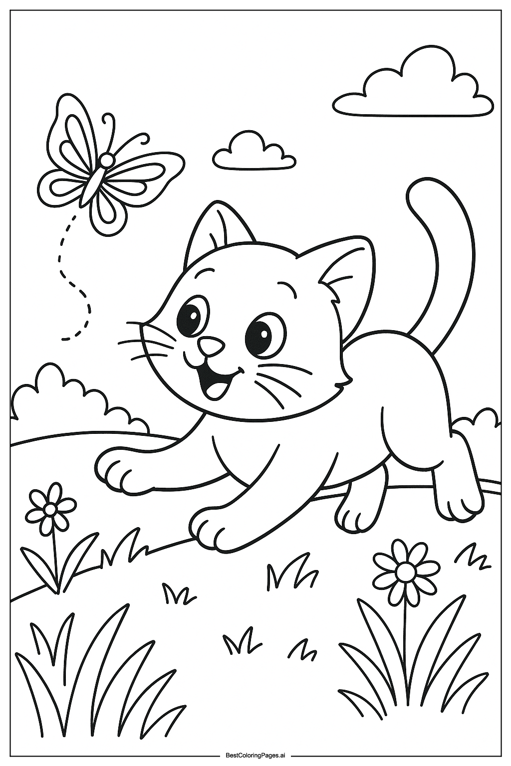 Cat chasing butterfly 2