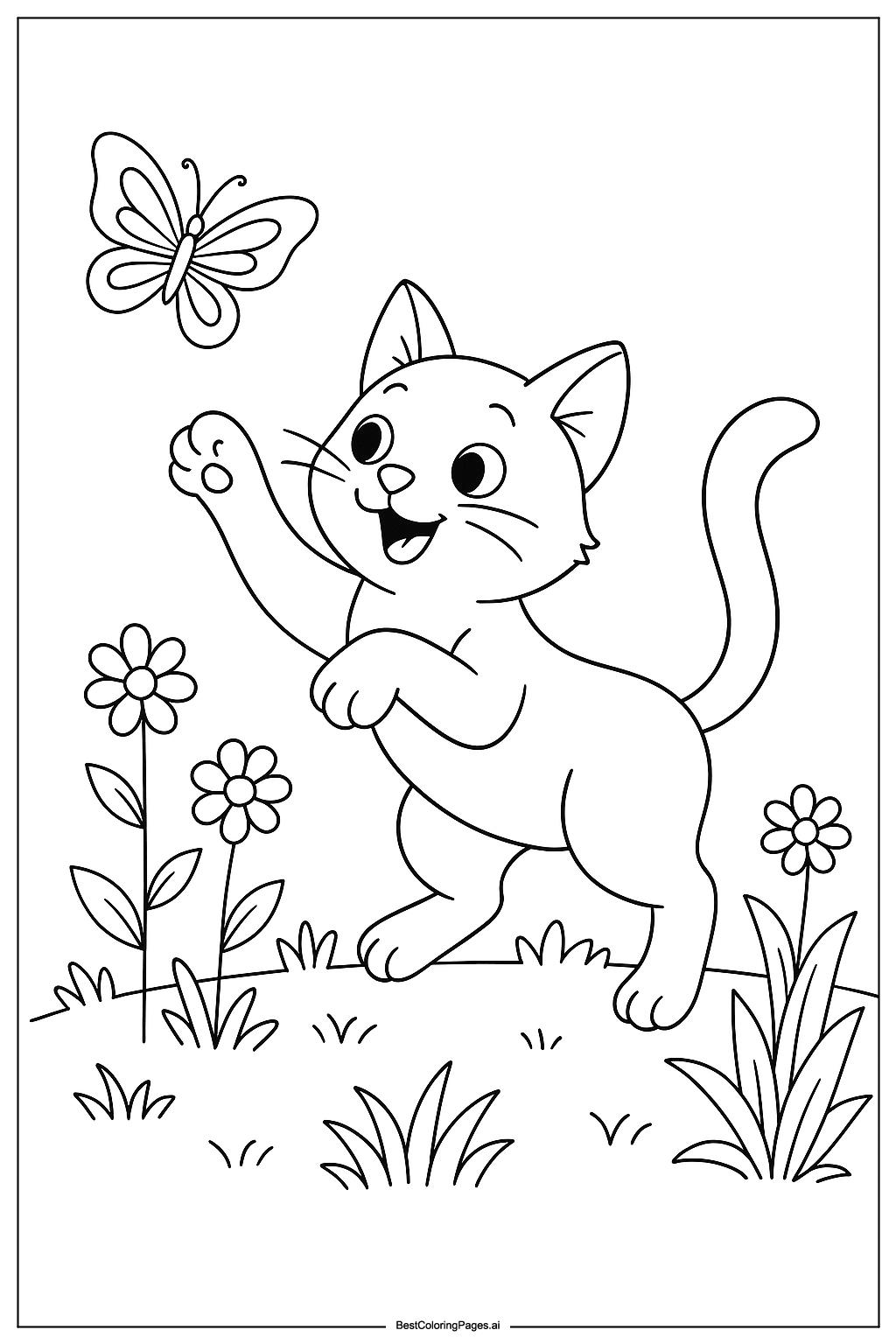 Cat chasing butterfly 5