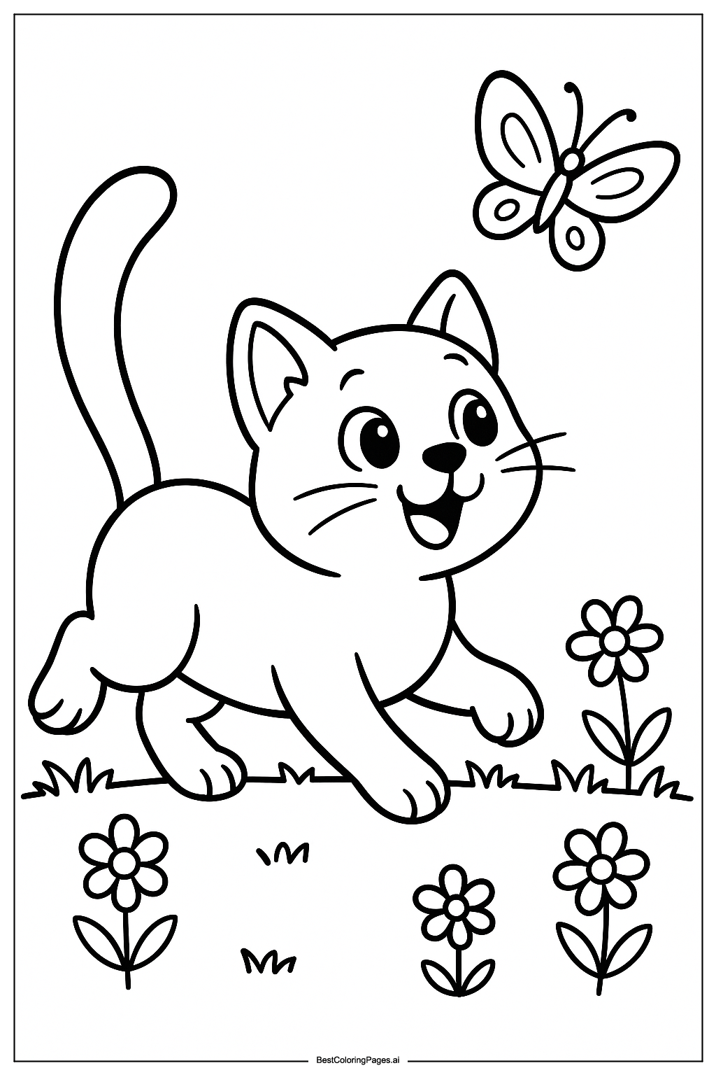 Cat chasing butterfly 6