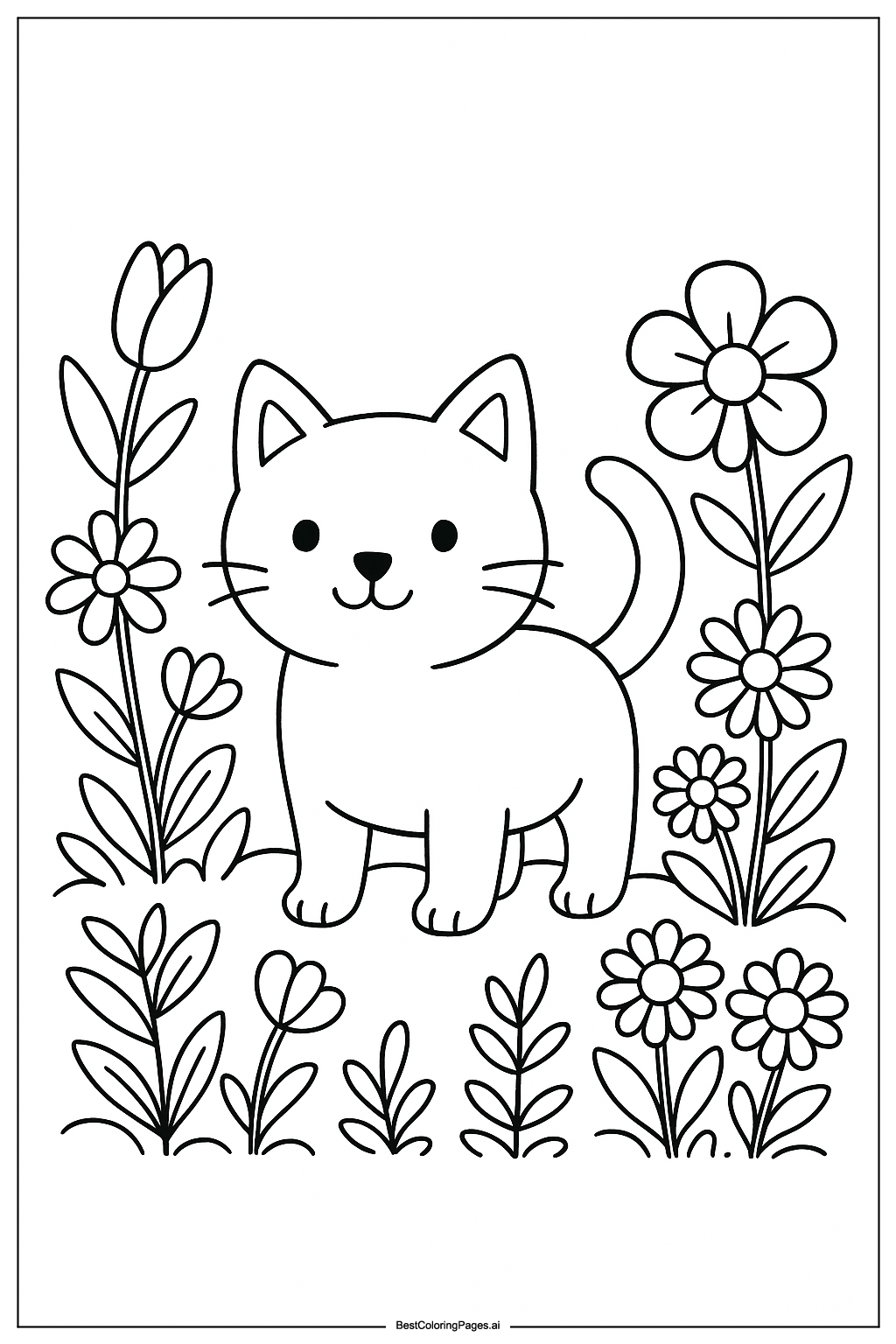 Cat in garden 1