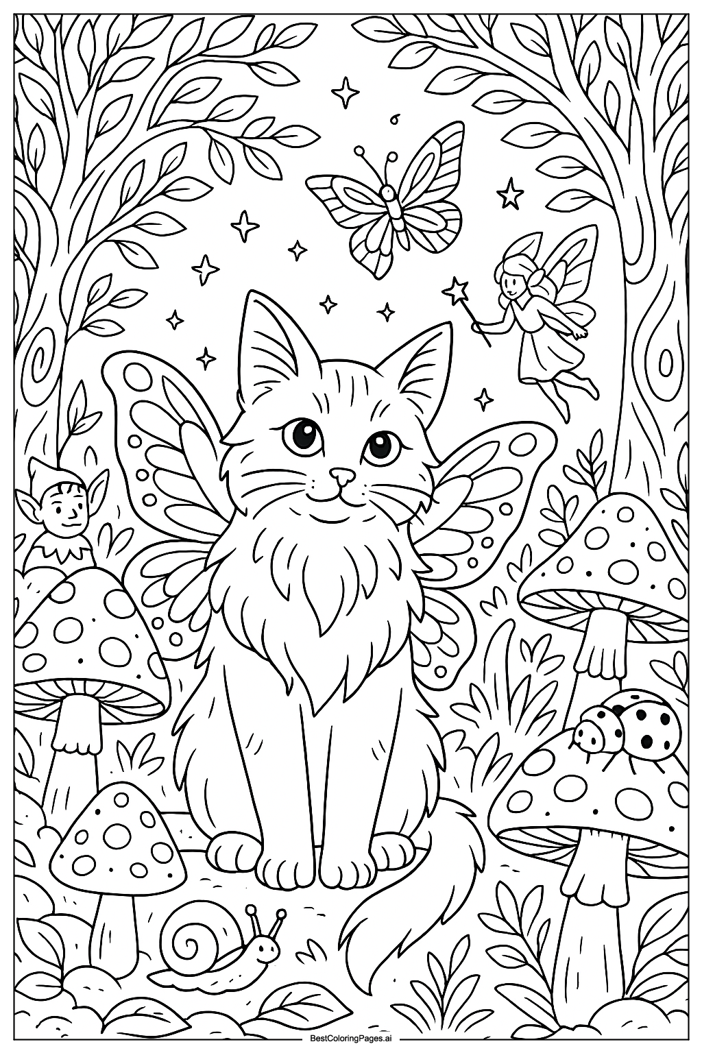 Cat in magical forest 1