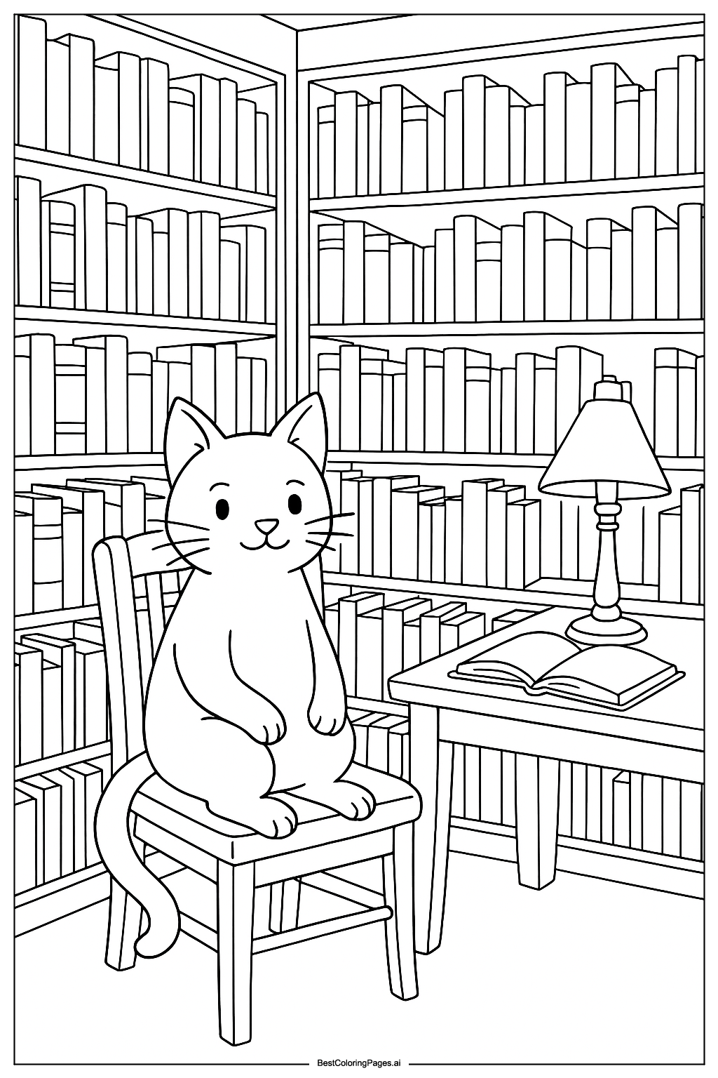 Cat in the library 2