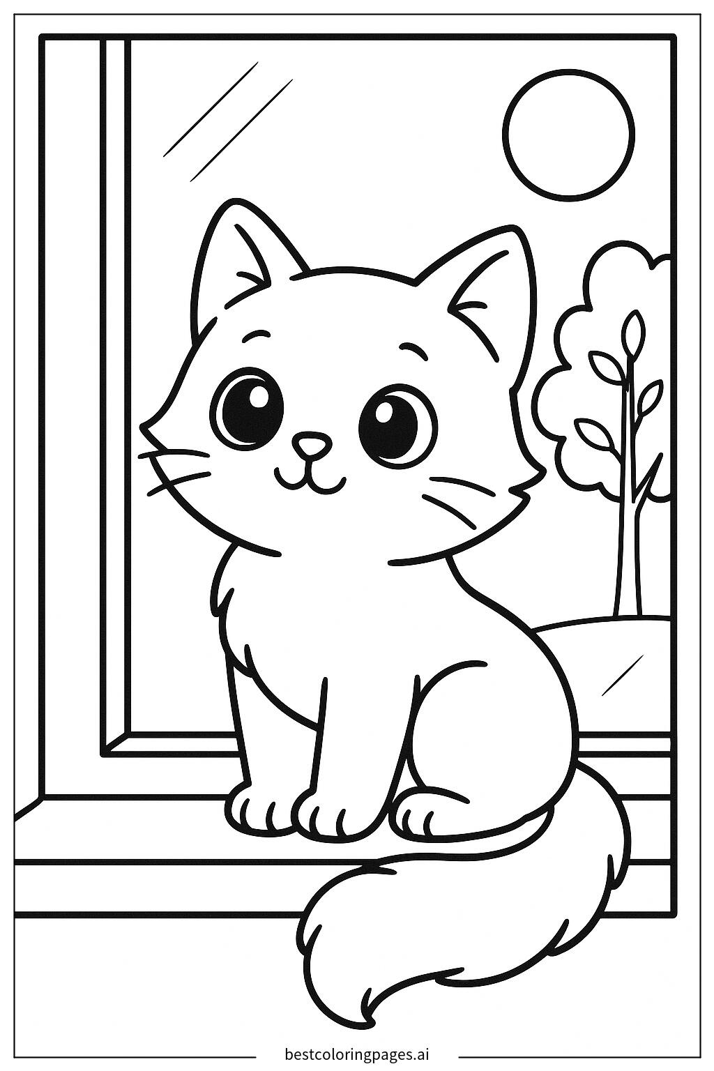 Cat looking out window