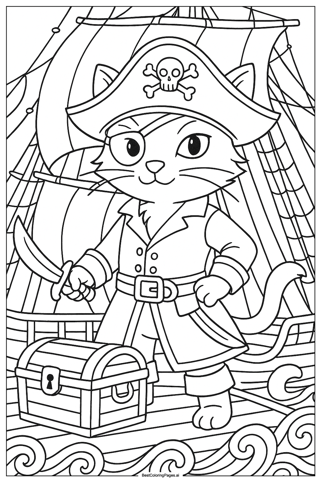 Cat on a pirate ship