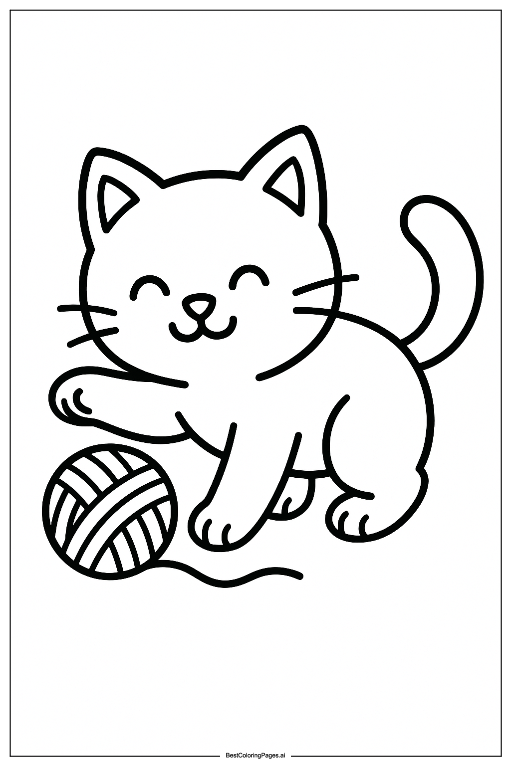 Cat playing ball