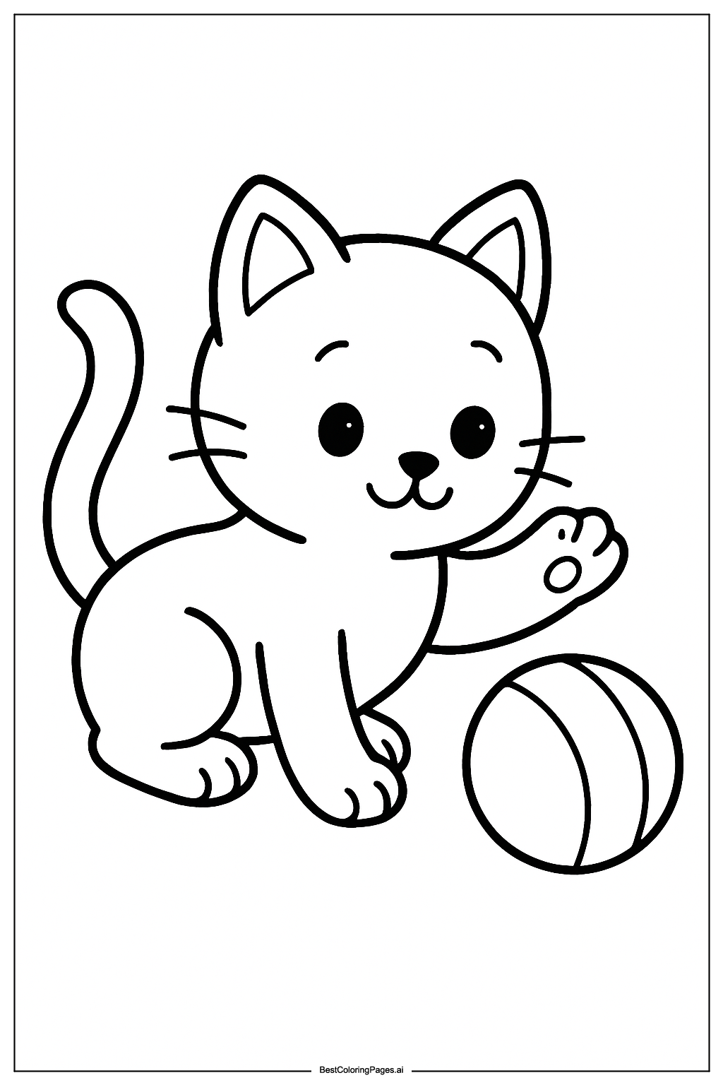 Cat playing with ball 1