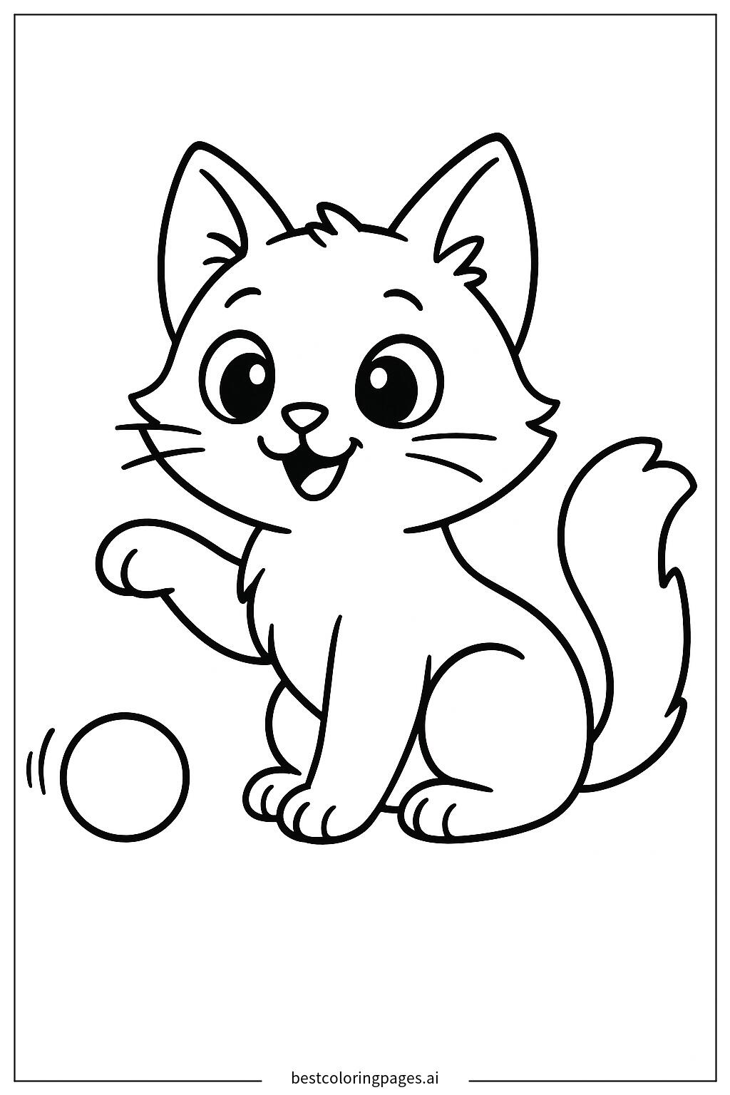 Cat playing with ball