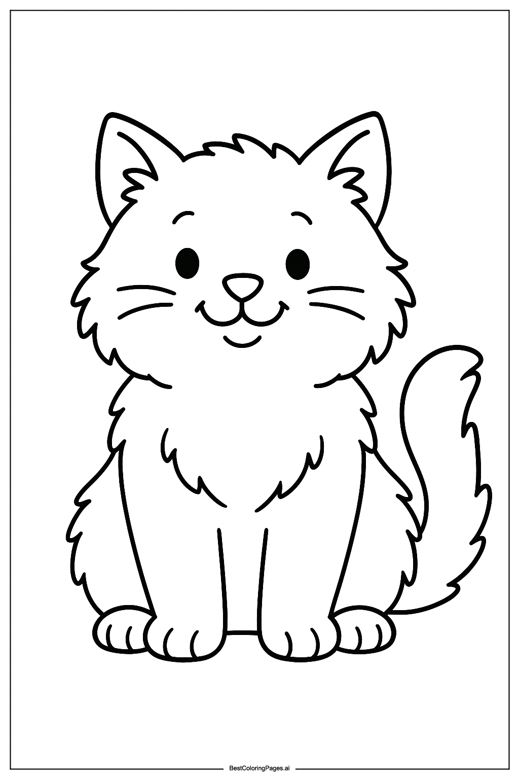 Cat sitting happily
