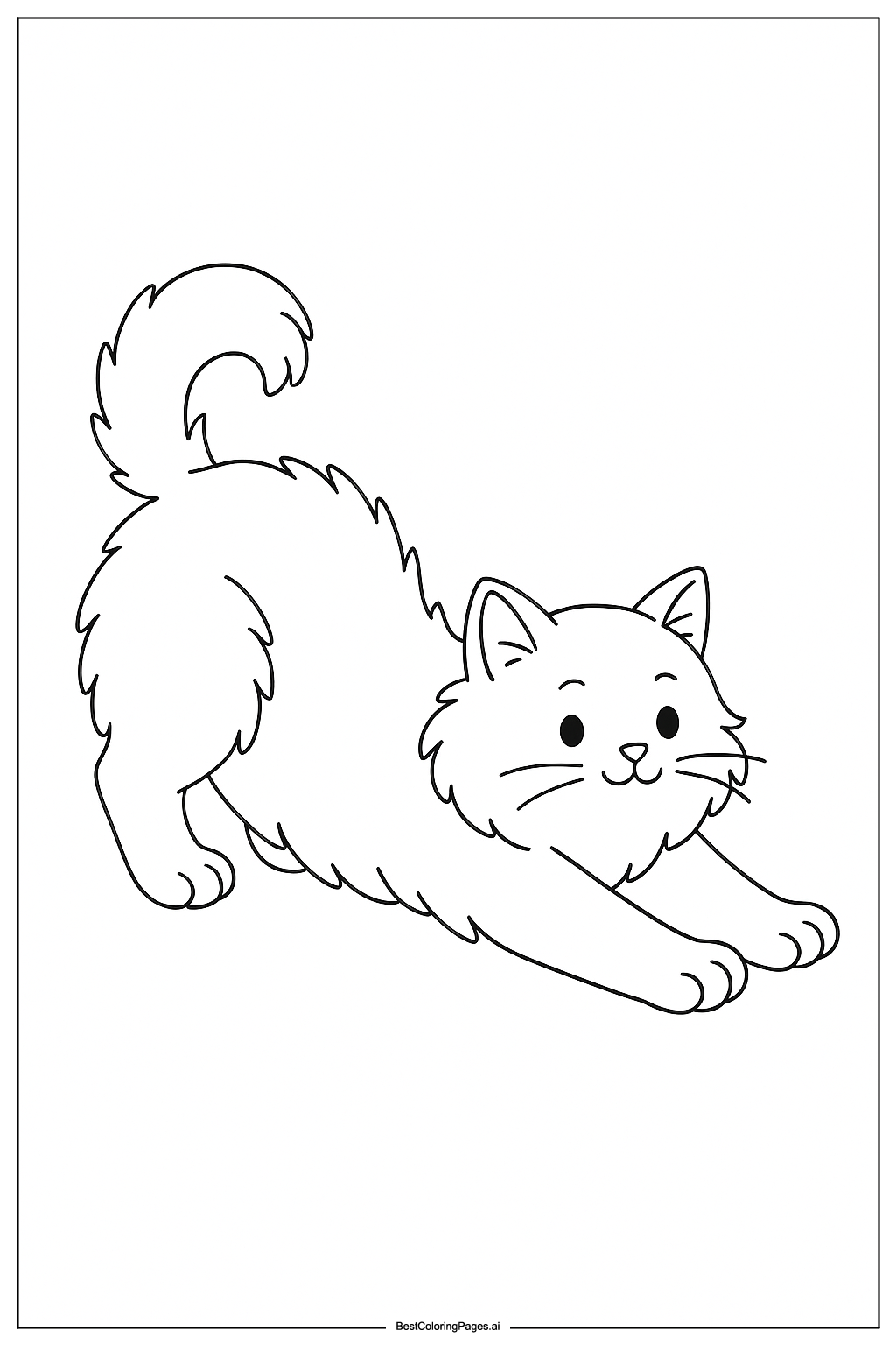 Cat stretching paws