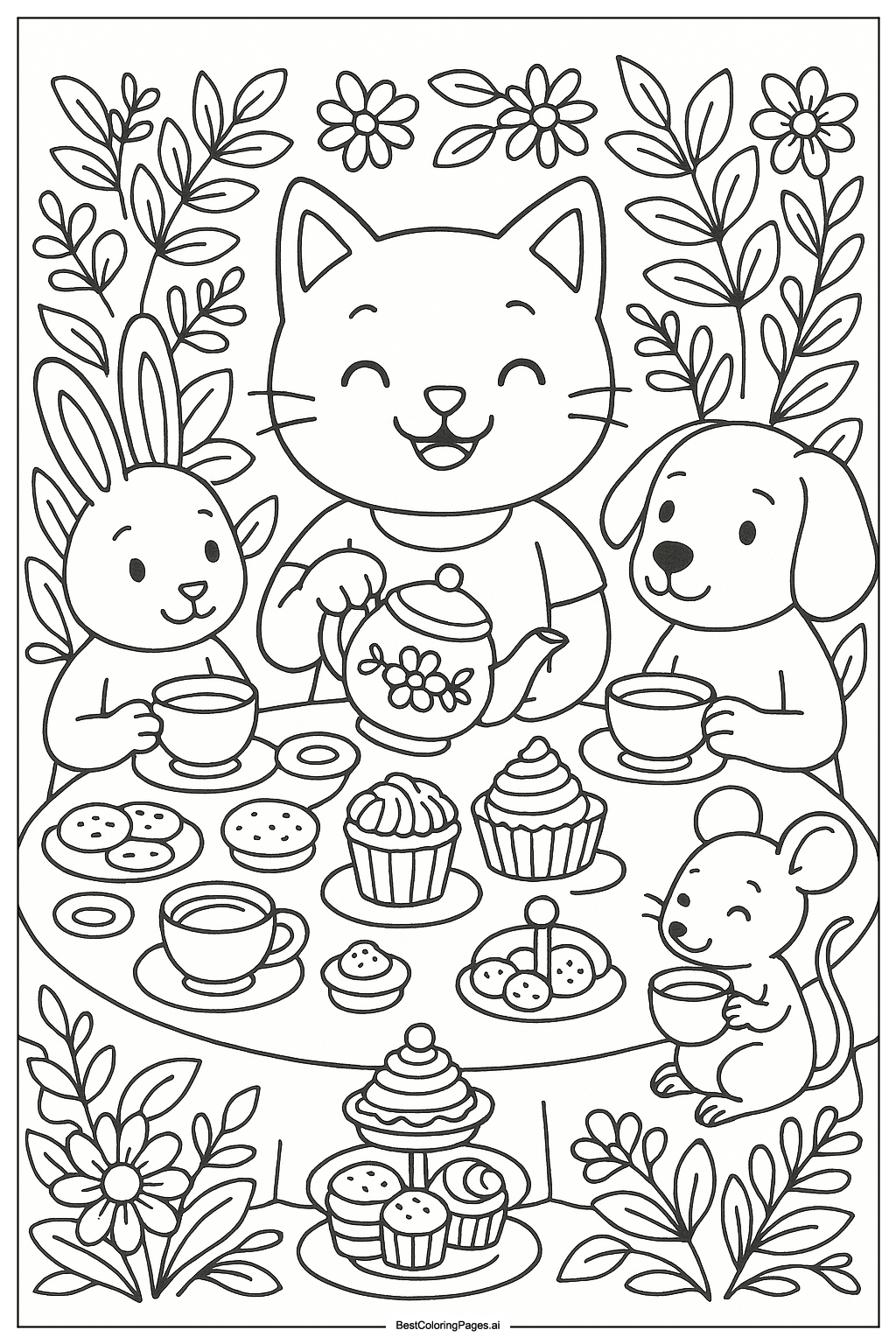 Cat tea party