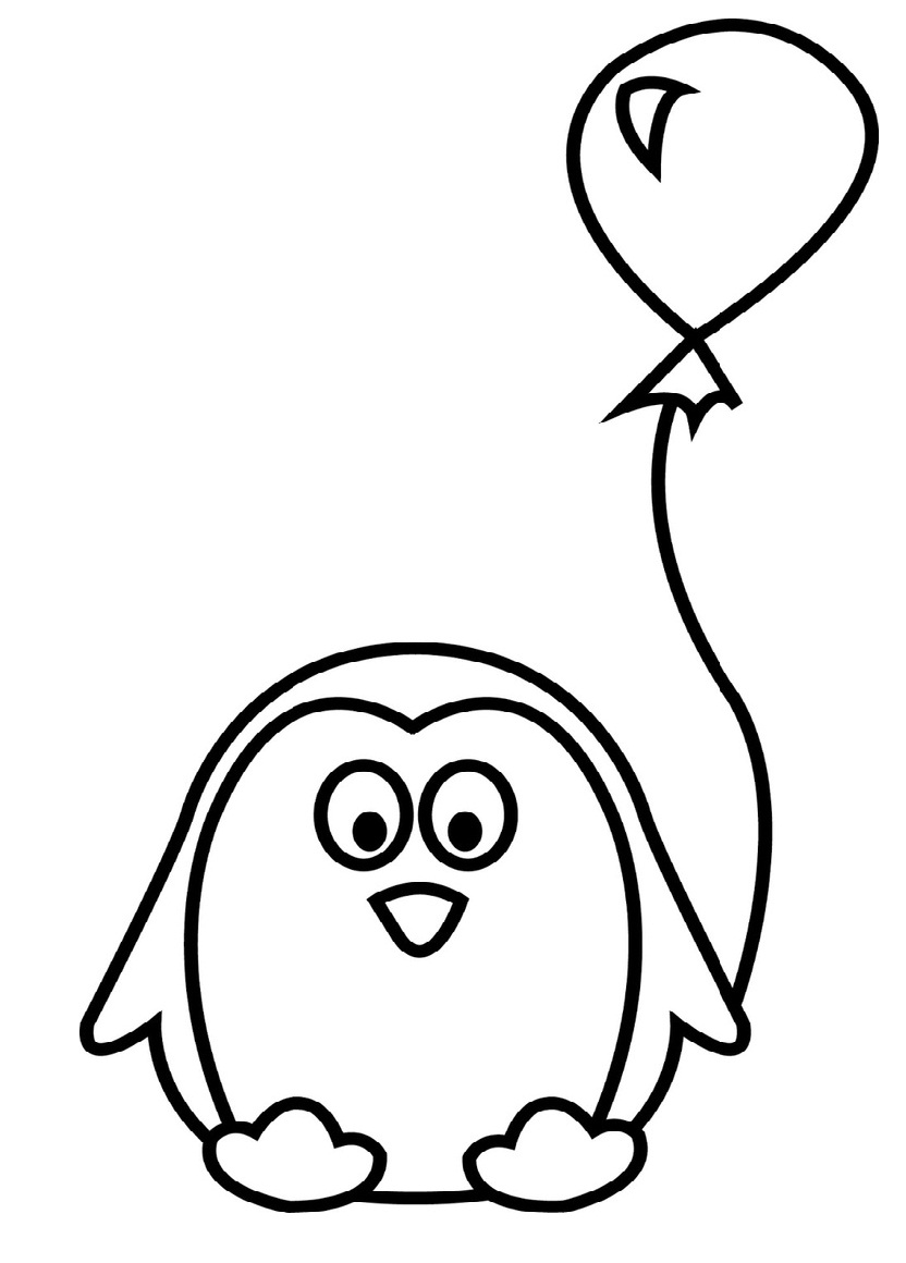 chim cánh cụt và bóng bay