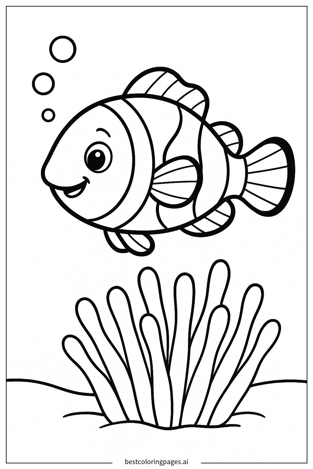 Clownfish in sea anemone