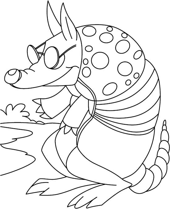 con armadillo đeo kính râm