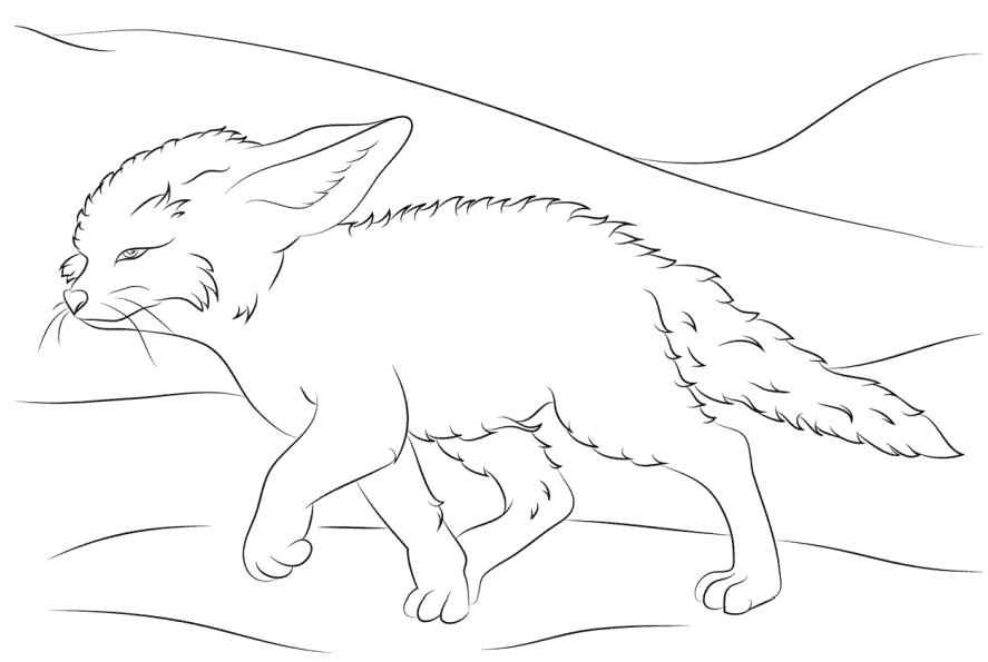 con cáo fennec đang di chuyển