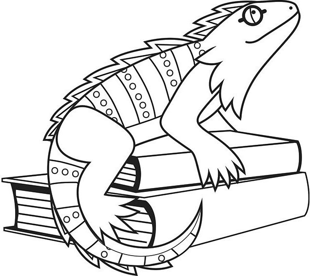 con cự đà trên quyển sách