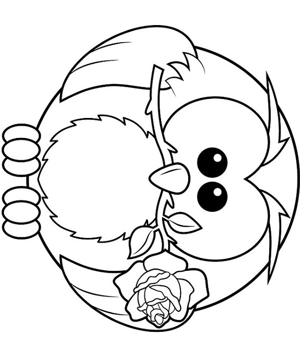 con cú với hoa hồng