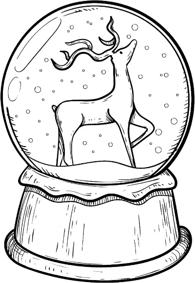 con hươu trong quả cầu tuyết