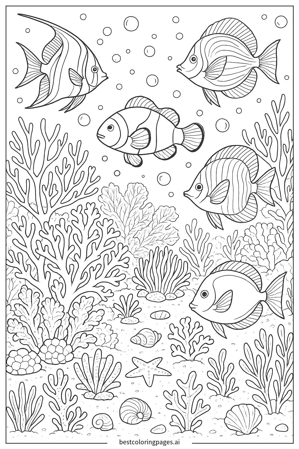 Coral reef with colorful fish