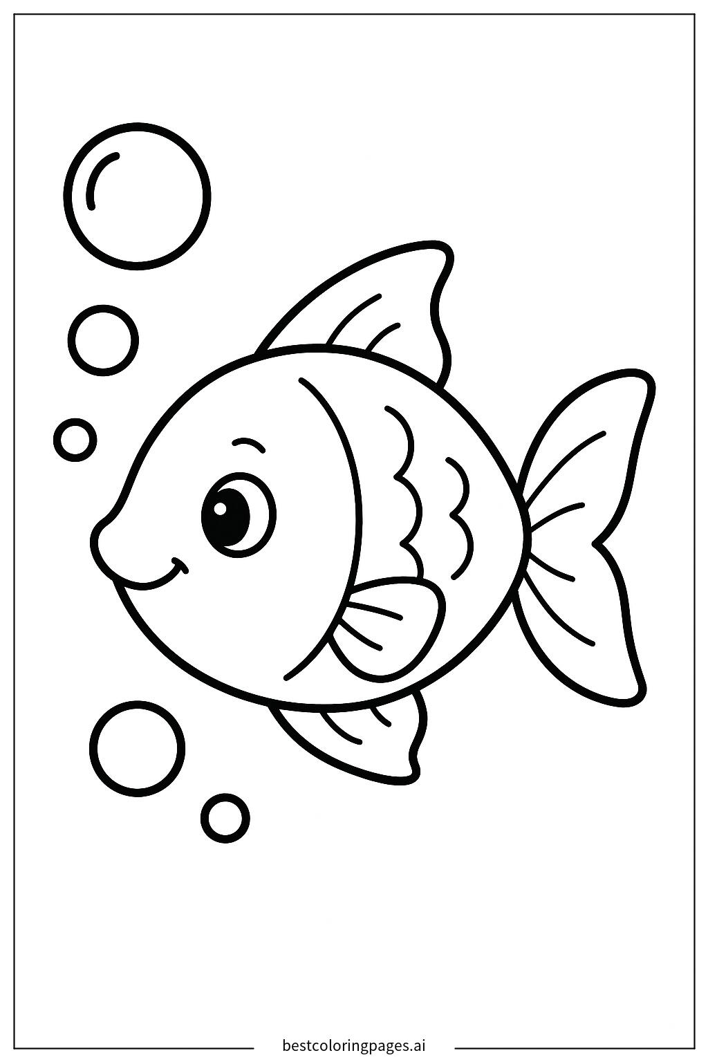 Cute fish with bubbles