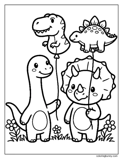 Bạn Bè Khủng Long Với Bóng Bay