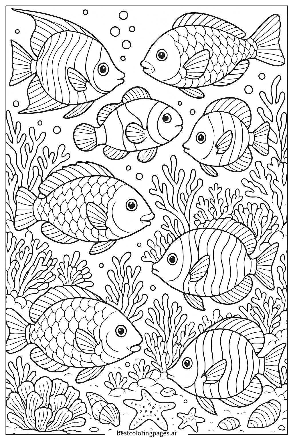 Diverse tropical fish