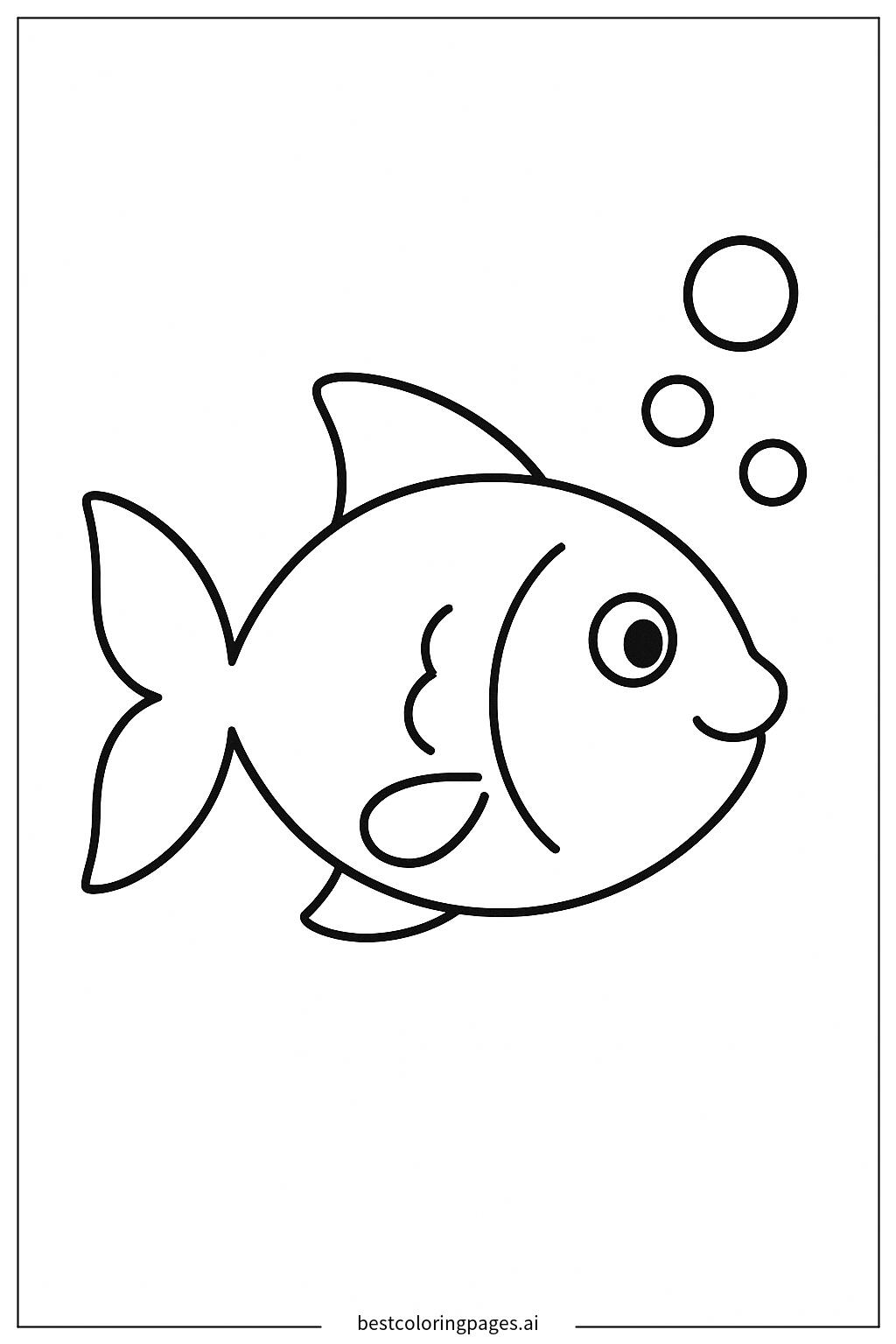 Fish outline with bubbles