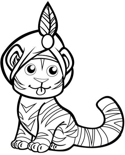 hổ con đội mũ turban