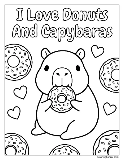 Tôi Yêu Bánh Rán và Capybara Trang Tô Màu