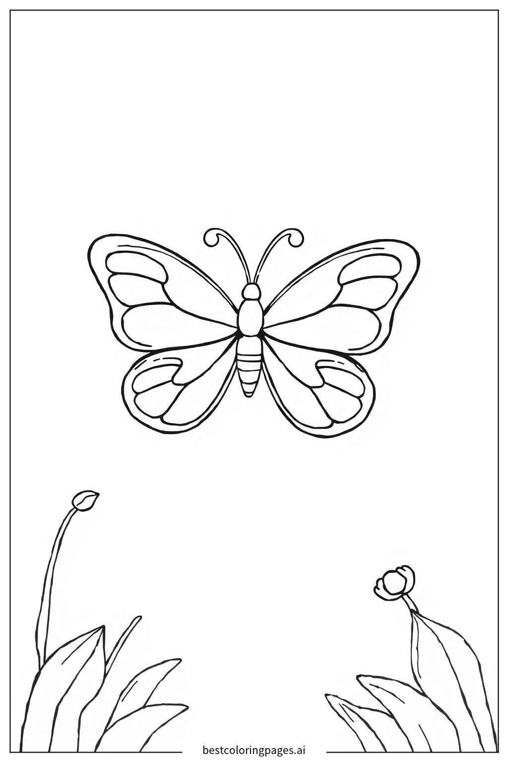 Simple butterfly with open wings