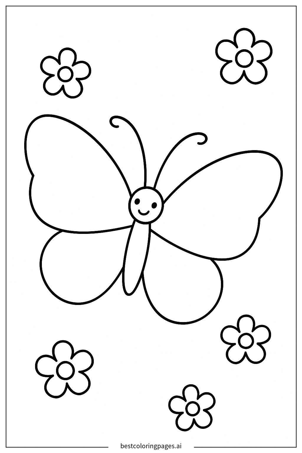 Single butterfly fluttering