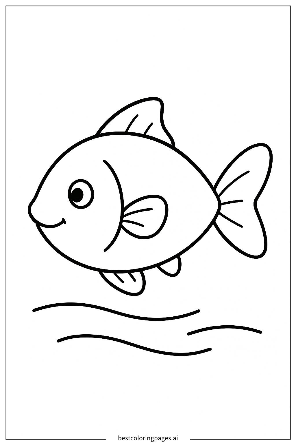 Single fish swimming forward