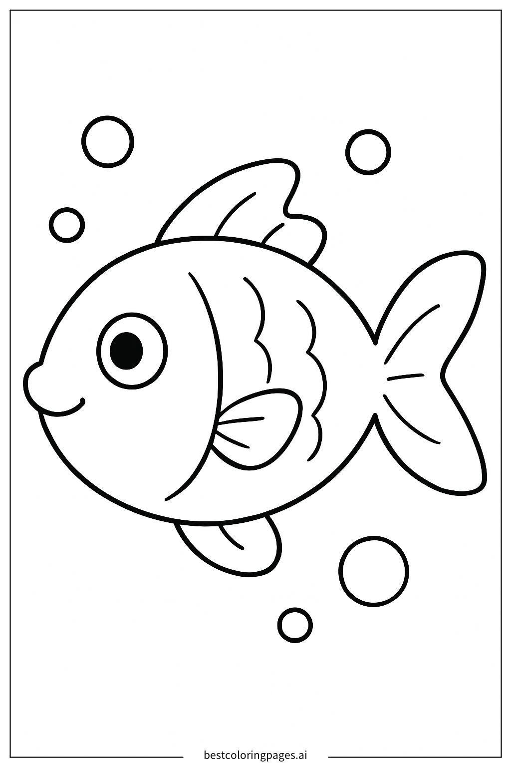 Single fish with bubbles