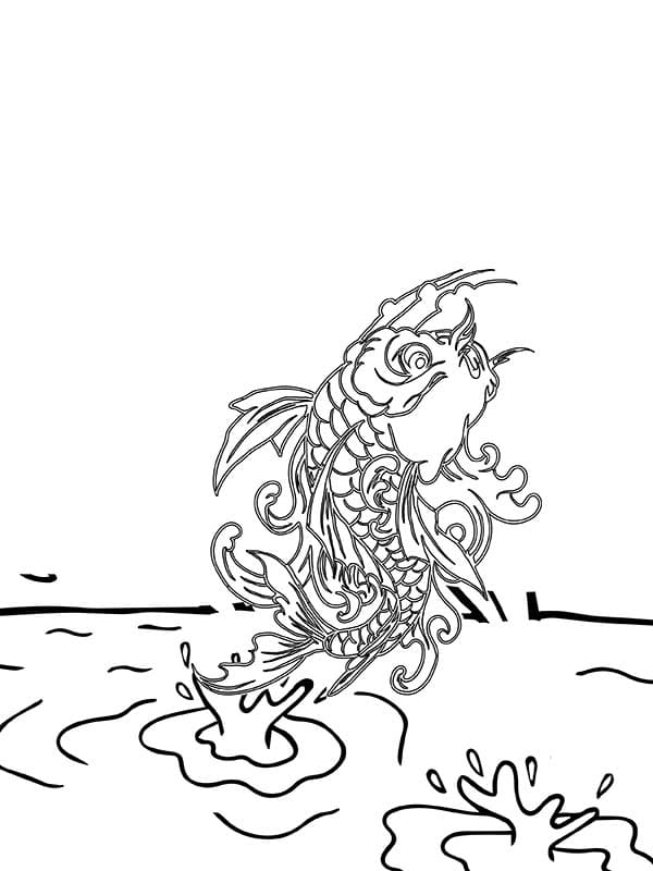 Cá Koi Nhảy Khỏi Mặt Nước