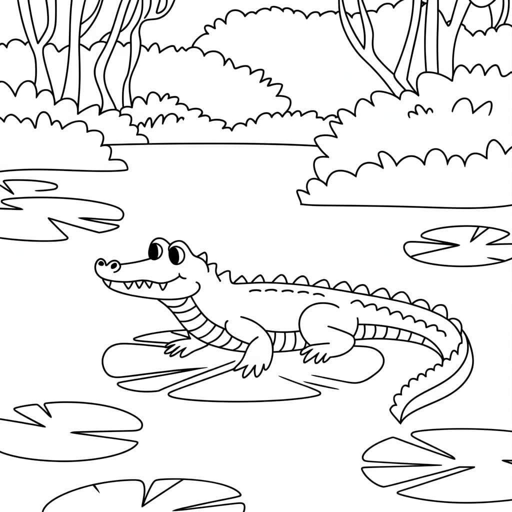 Cá Sấu Nhỏ Trong Rừng