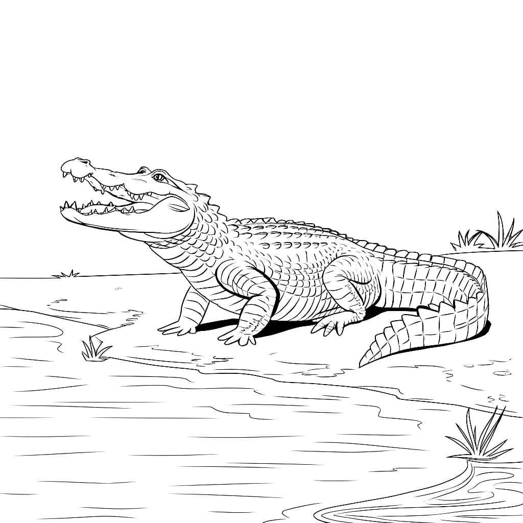 Cá Sấu Ở Trên Bờ
