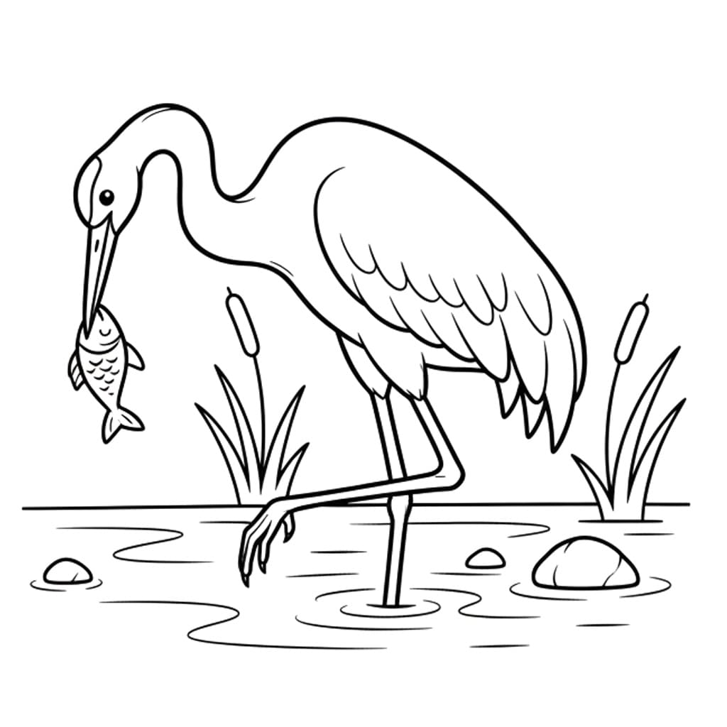 Chim Hạc Bắt Cá