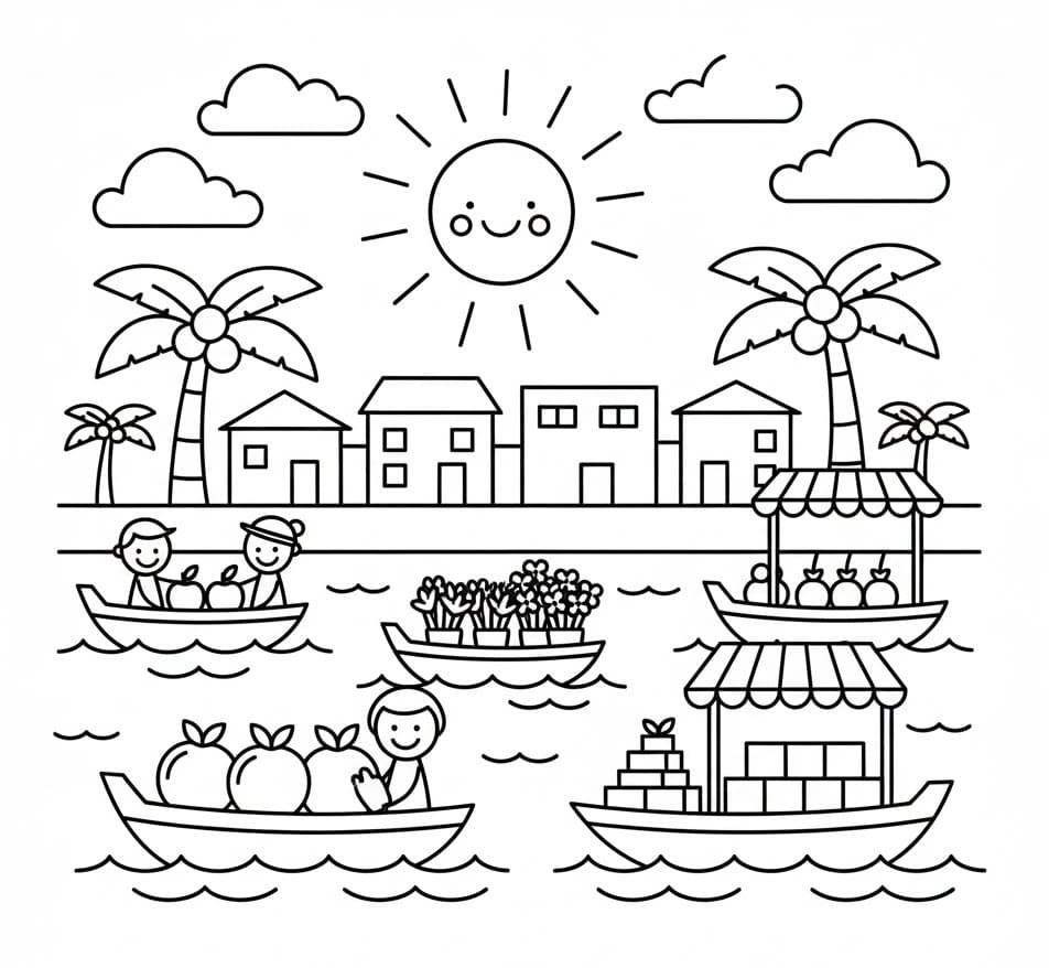 Chợ Nổi Ở Miền Sông Nước