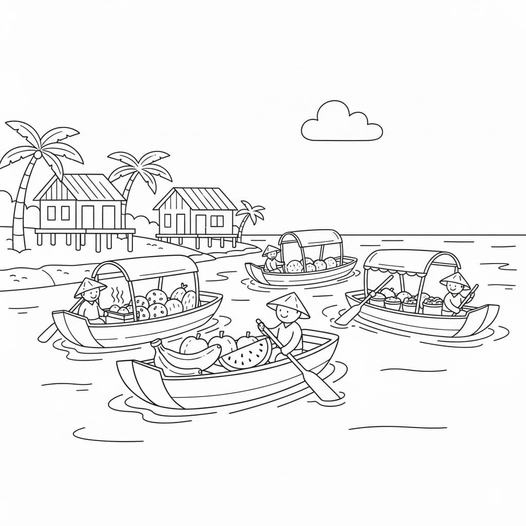 Chợ Nổi Ở Vùng Sông Nước