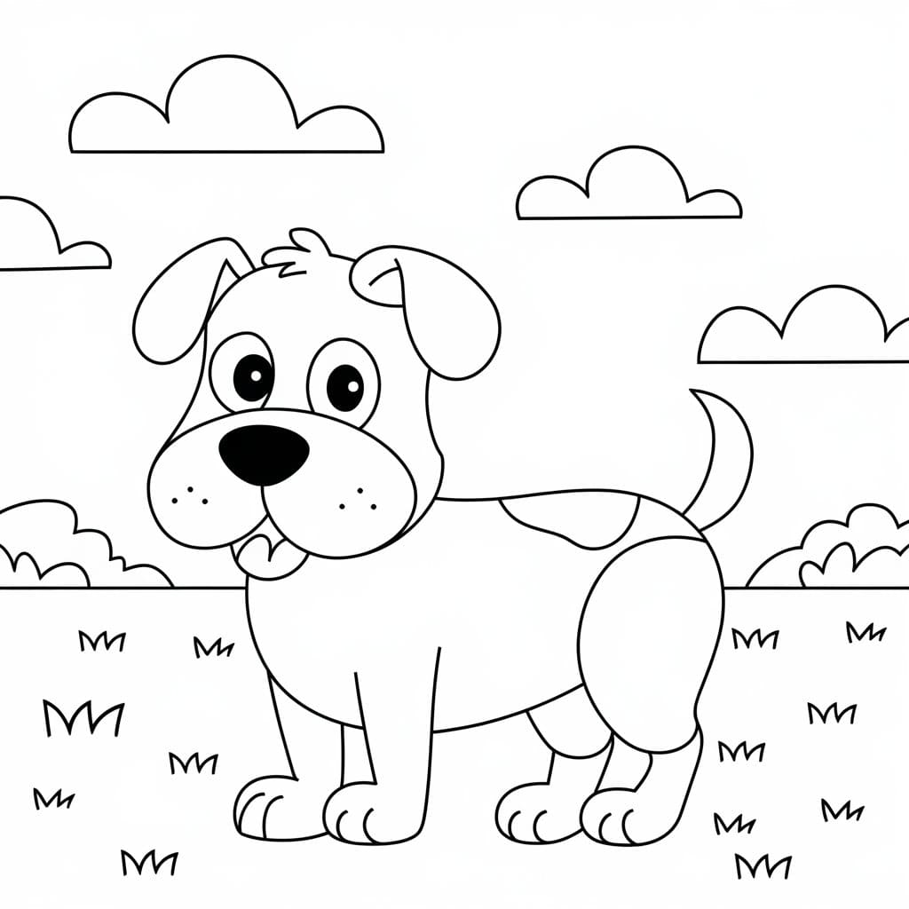 Chú Chó Trên Bãi Cỏ