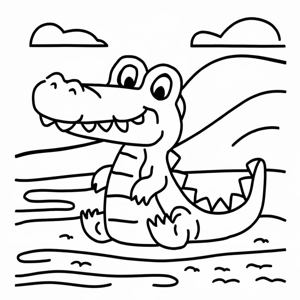 Con Cá Sấu Hoạt Hình