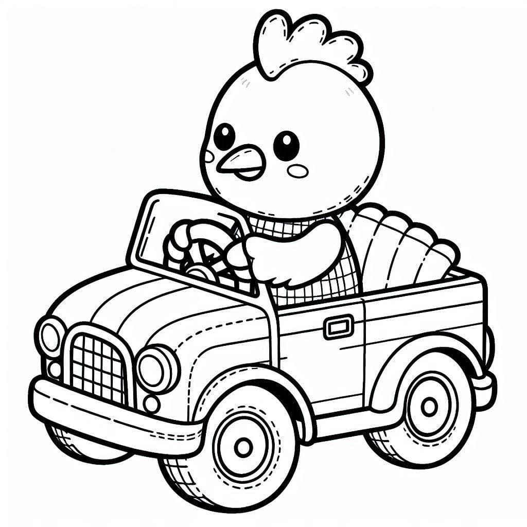 Con Gà Đi Xe Ô Tô