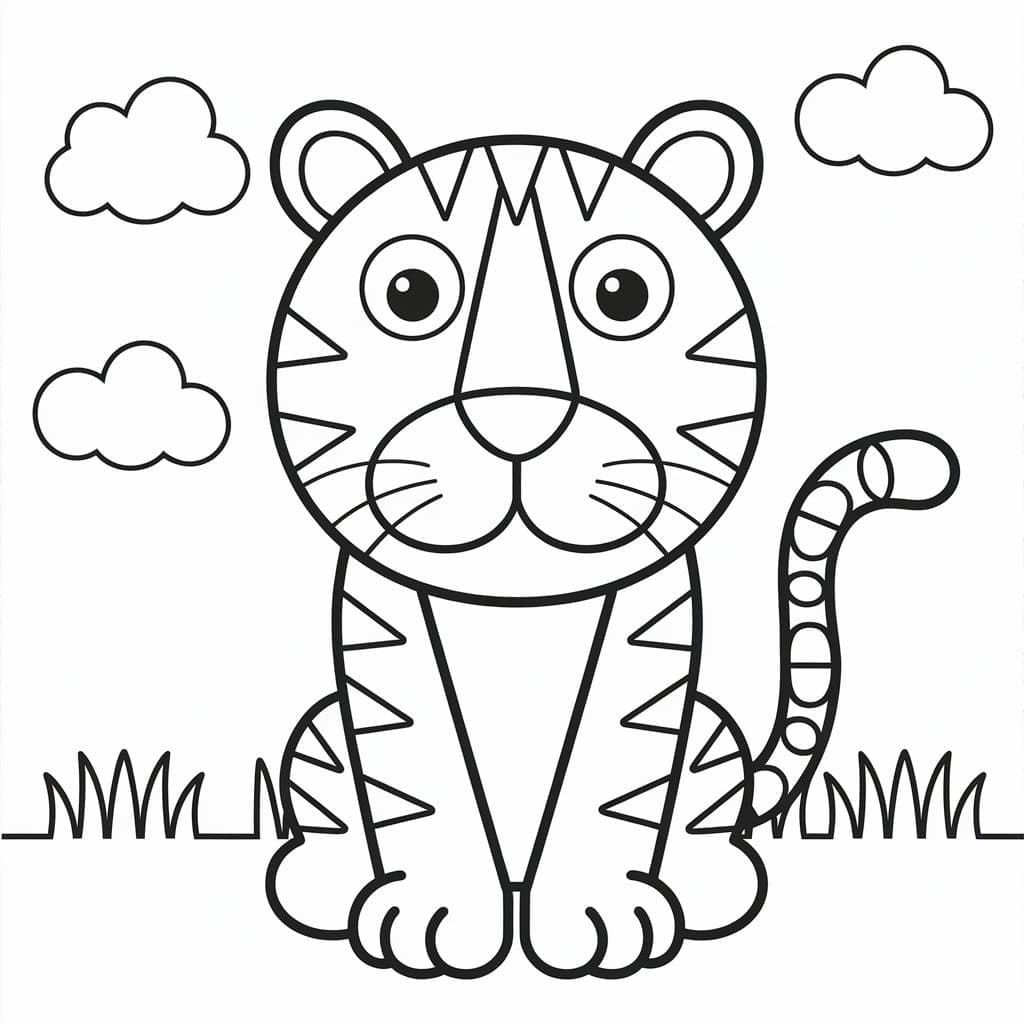 Con Hổ Con Đang Ngồi