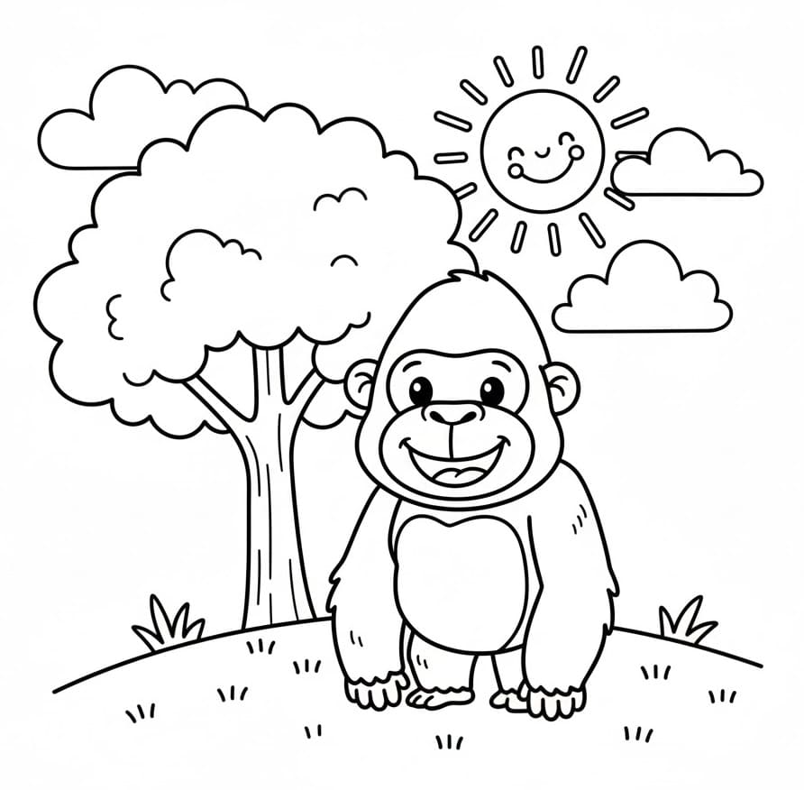 Tô Màu Con Khỉ Đột